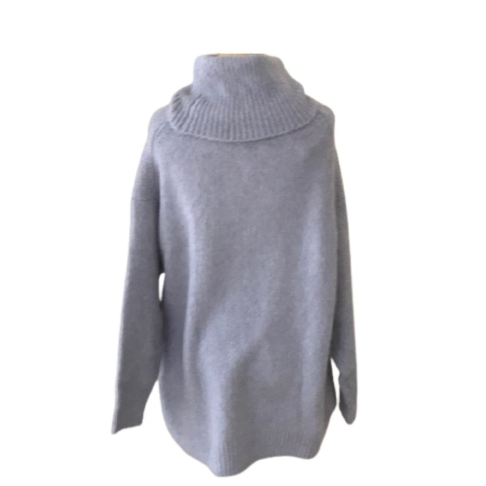 Zara grey chunky rolled neck sweater NWT - Picture 5 of 8
